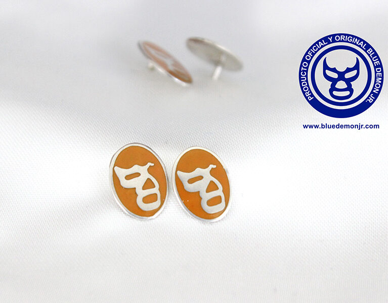 Aretes máscara perfil naranja