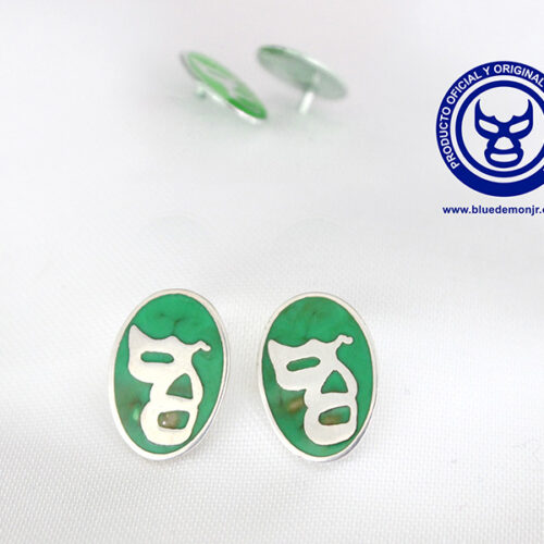 Aretes máscara perfil verde