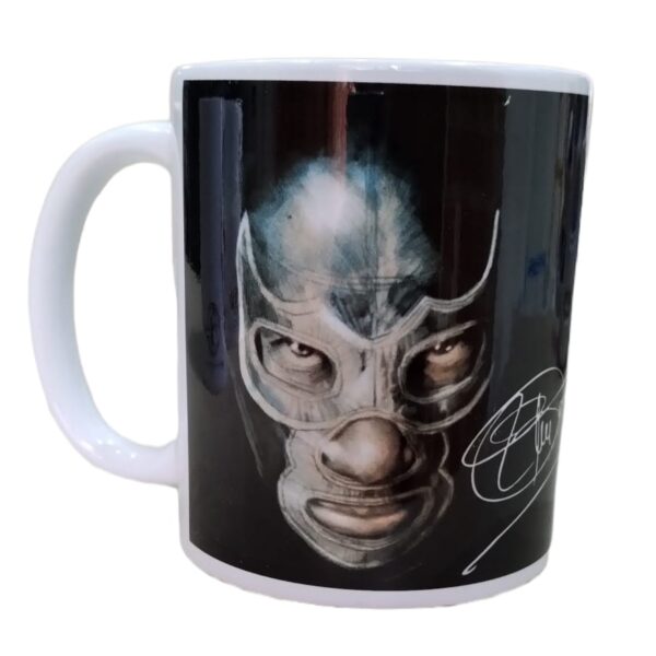 Taza Negra Mascara Frente